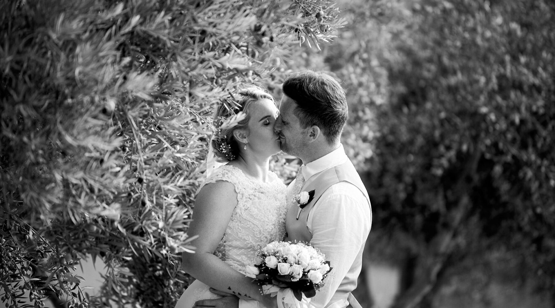 Kacie and Craig // Black and white wedding photography // Atlantica Mare Village Hotel photographer